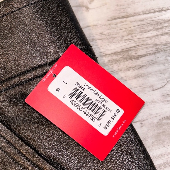 Spanx Leather Like Jogger Noir Black Multiple Sizes NWT - Picture 6 of 7